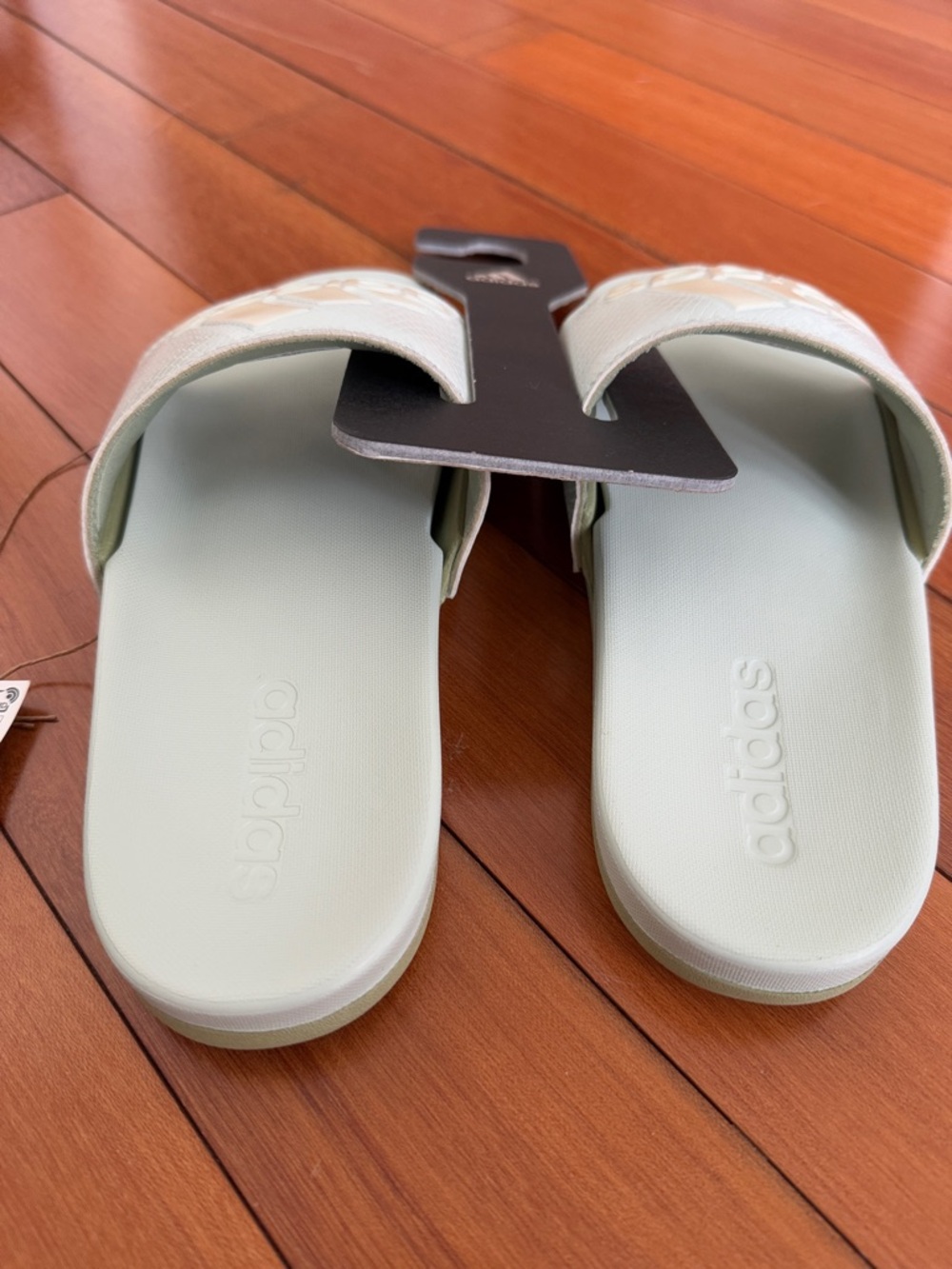 NWT Adidas Adilette Comfort Slides in Pale Mint - Picture 2 of 3